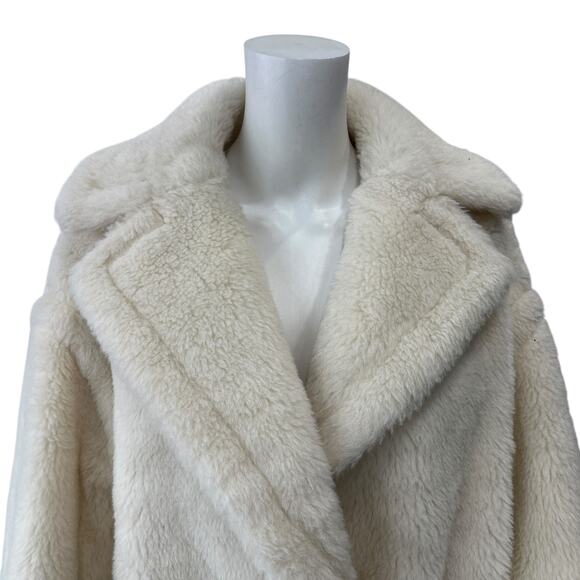 $4290 Max Mara White Ivory Tedgirl Teddy Long Coat Jacket size Medium - Picture 4 of 11